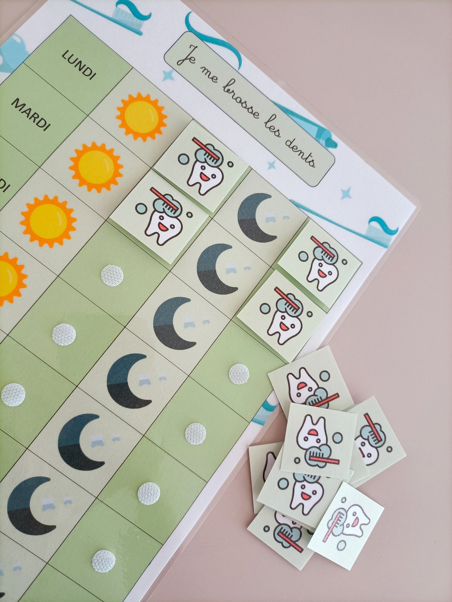 Tableau de motivation / apprentissage au brossage des dents