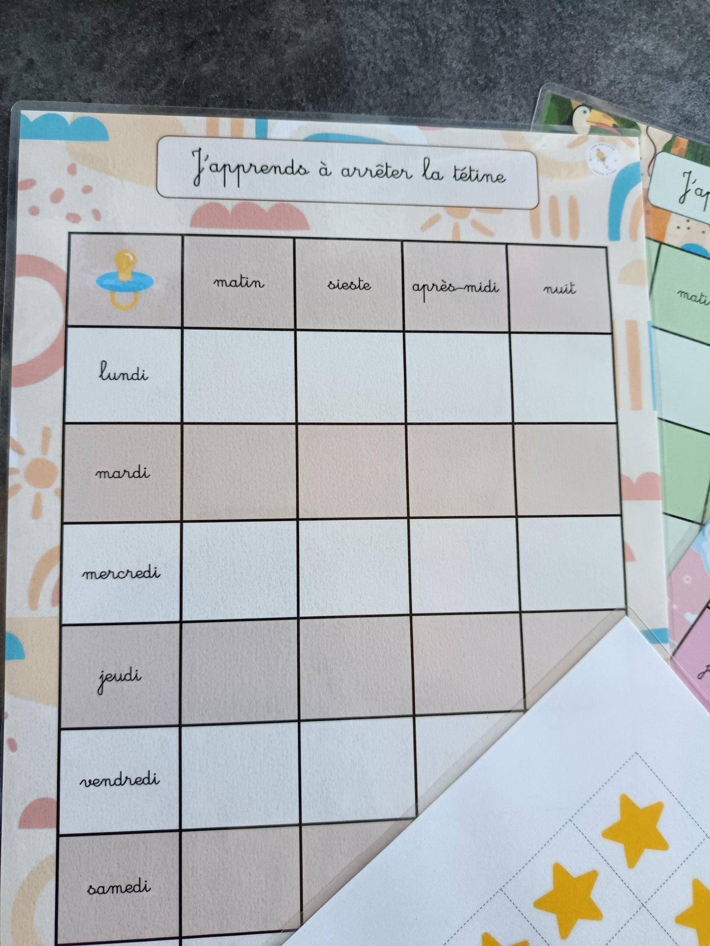 J'apprends à arrêter la tétine