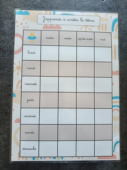 J'apprends à arrêter la tétine